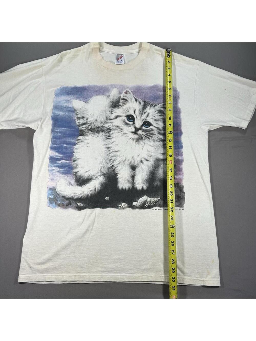 Vintage 90's 1995 JERZEES Kitten Portrait XL Kayomi by Teletrend USA Made - Picture 5 of 8